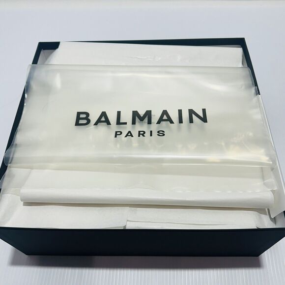 NIB Balmain White Ari Men Rubber Slip On Slides Sandal Embossed Logo 42/ 9 US - Picture 12 of 15